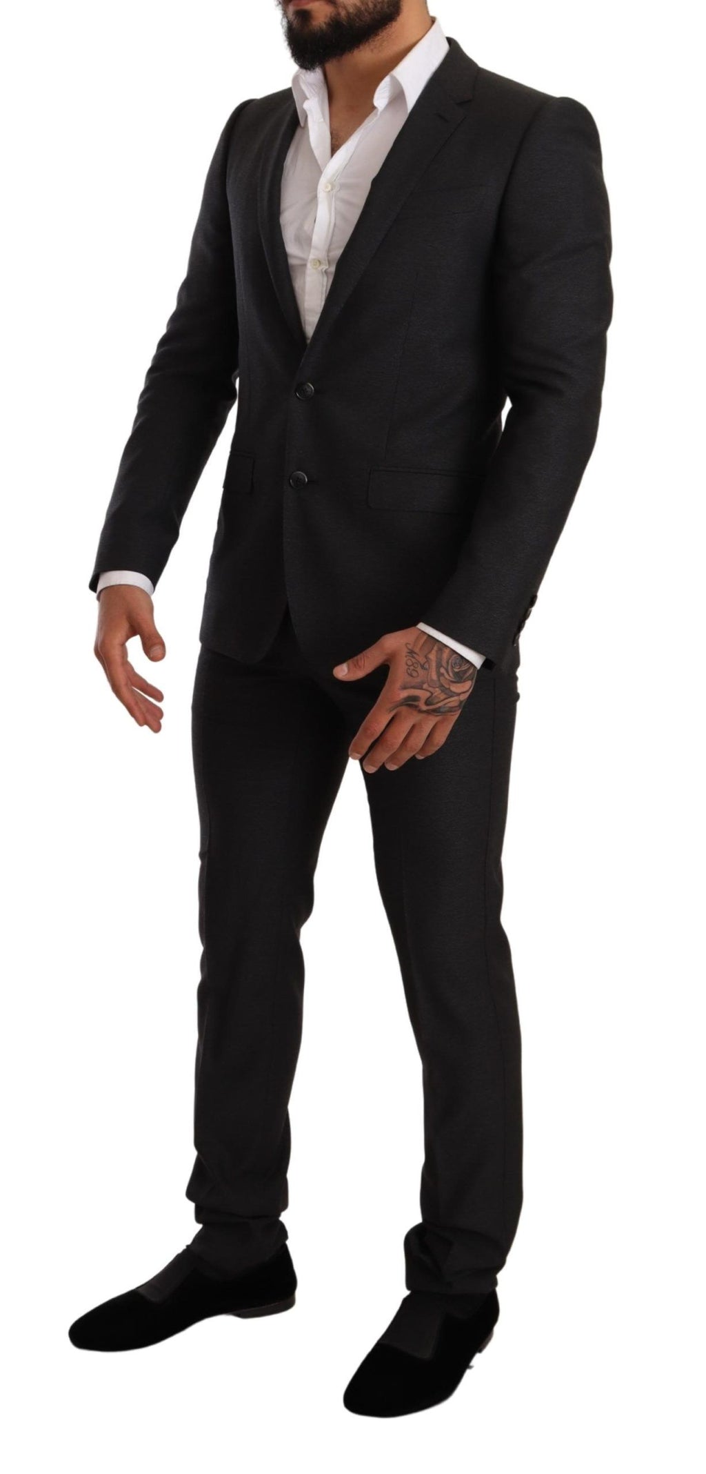 Anzugset aus grauer Wolle MARTINI Slim Fit