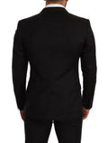 Schwarzer Anzug mit Glencheckmuster, MARTINI SLIM FIT, 2-teilig