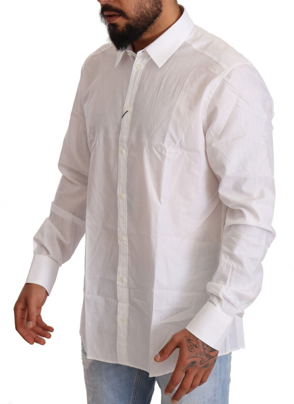 Weißes Martini Hemd für Herren, Slim Fit, aus Baumwolle