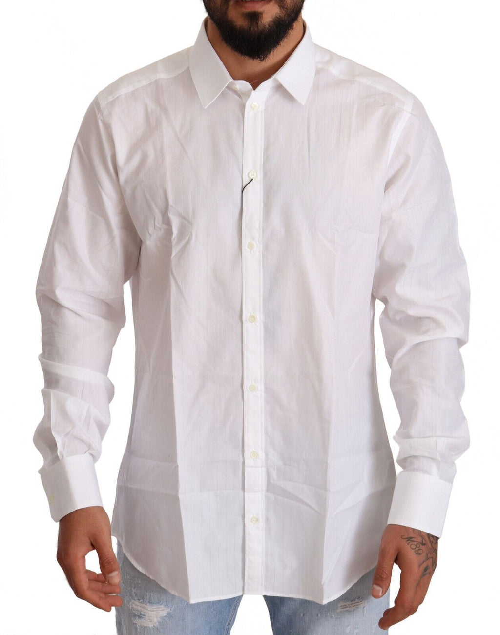 Weißes Martini Hemd für Herren, Slim Fit, aus Baumwolle