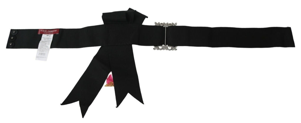 Schwarze Pinke Blumenbrosche Kristalle Baumwollgürtel