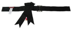 Schwarze Pinke Blumenbrosche Kristalle Baumwollgürtel