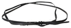 Black Leather Skinny Logo Buckle Belt