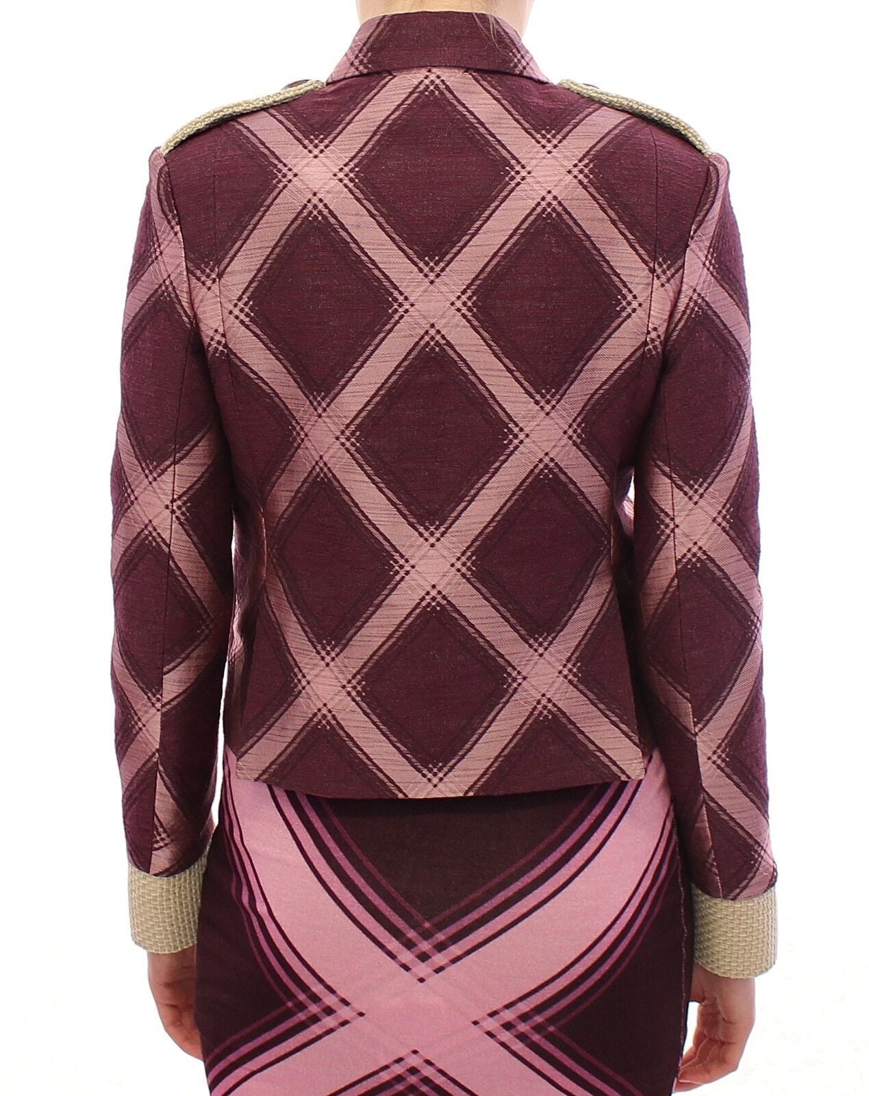 Check Trenchcoat Blazer Lila Jacke