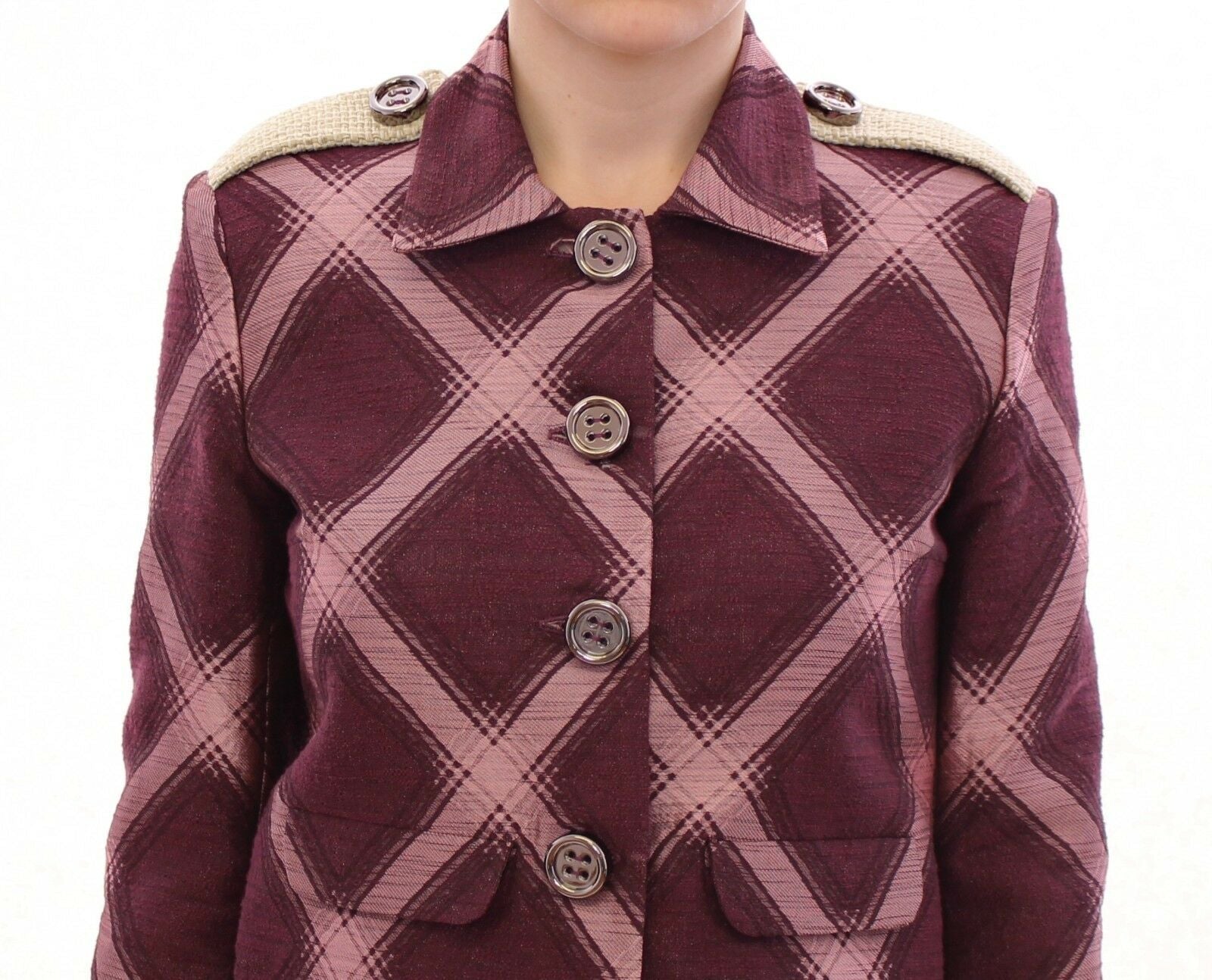 Check Trenchcoat Blazer Lila Jacke