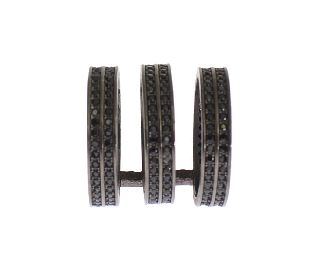 Schwarzer Zirkonia-Rhodium-925er-Silberring