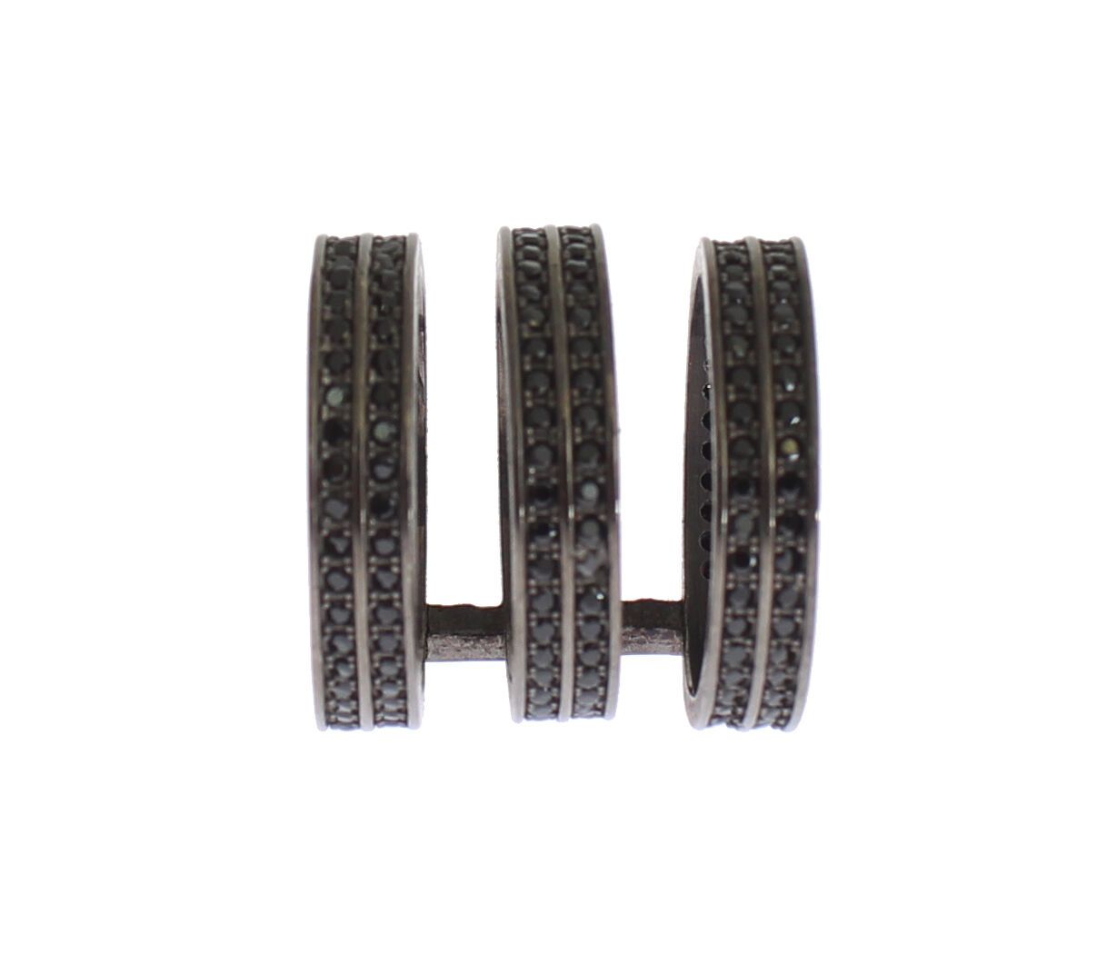 Schwarzer Zirkonia-Rhodium-925er-Silberring