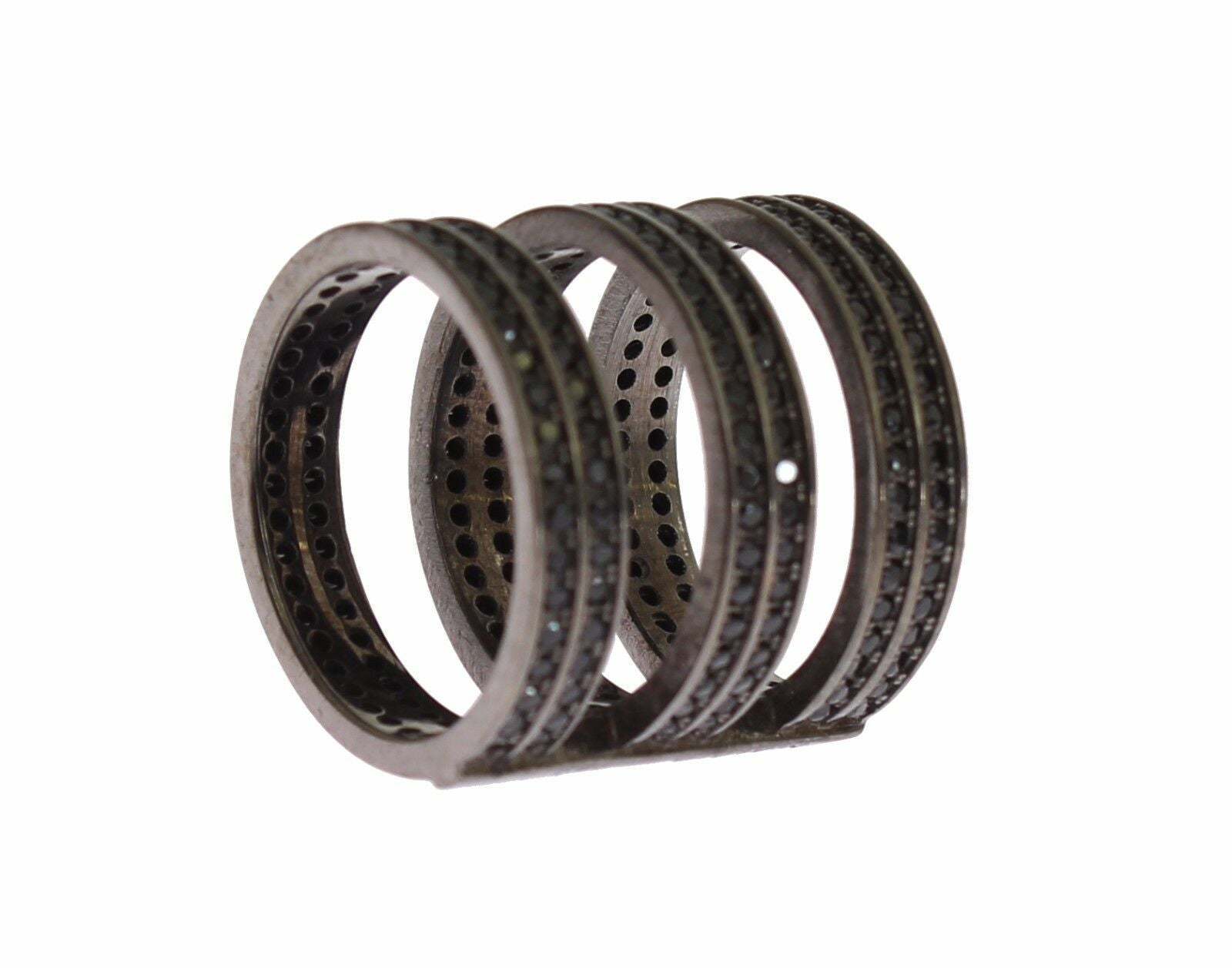 Schwarzer Zirkonia-Rhodium-925er-Silberring
