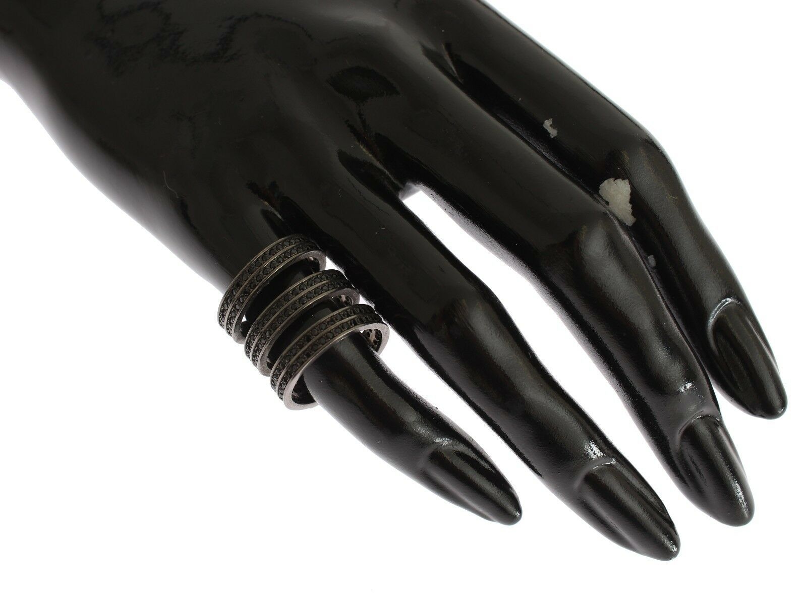Schwarzer Zirkonia-Rhodium-925er-Silberring
