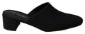 Schwarze Grosgrain-Pantoletten Damen