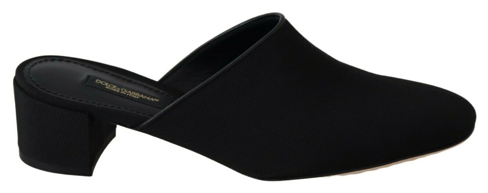 Schwarze Grosgrain-Pantoletten Damen
