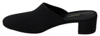 Schwarze Grosgrain-Pantoletten Damen