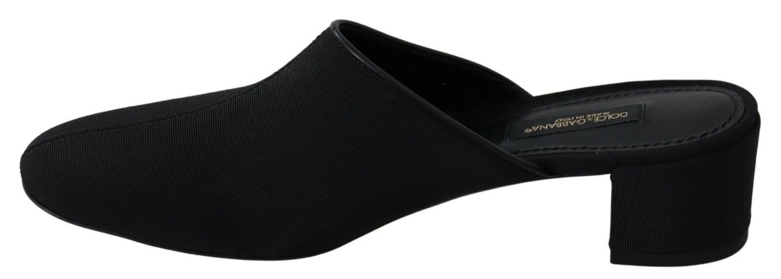 Schwarze Grosgrain-Pantoletten Damen
