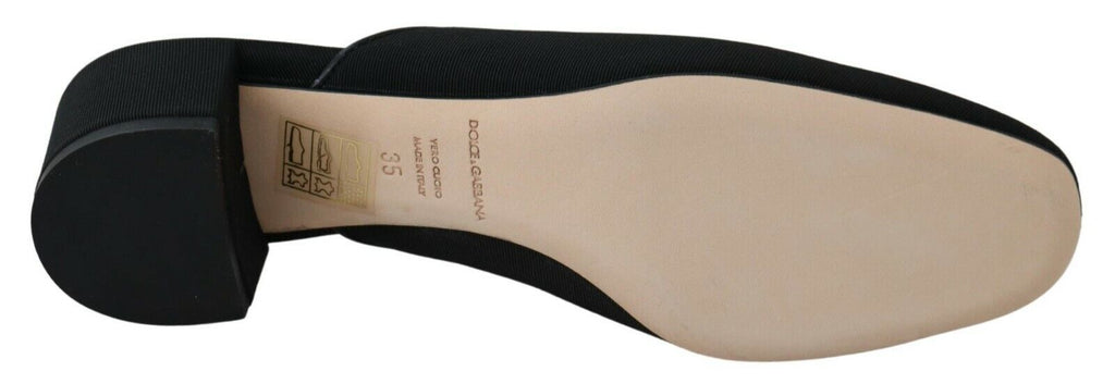 Schwarze Grosgrain-Pantoletten Damen