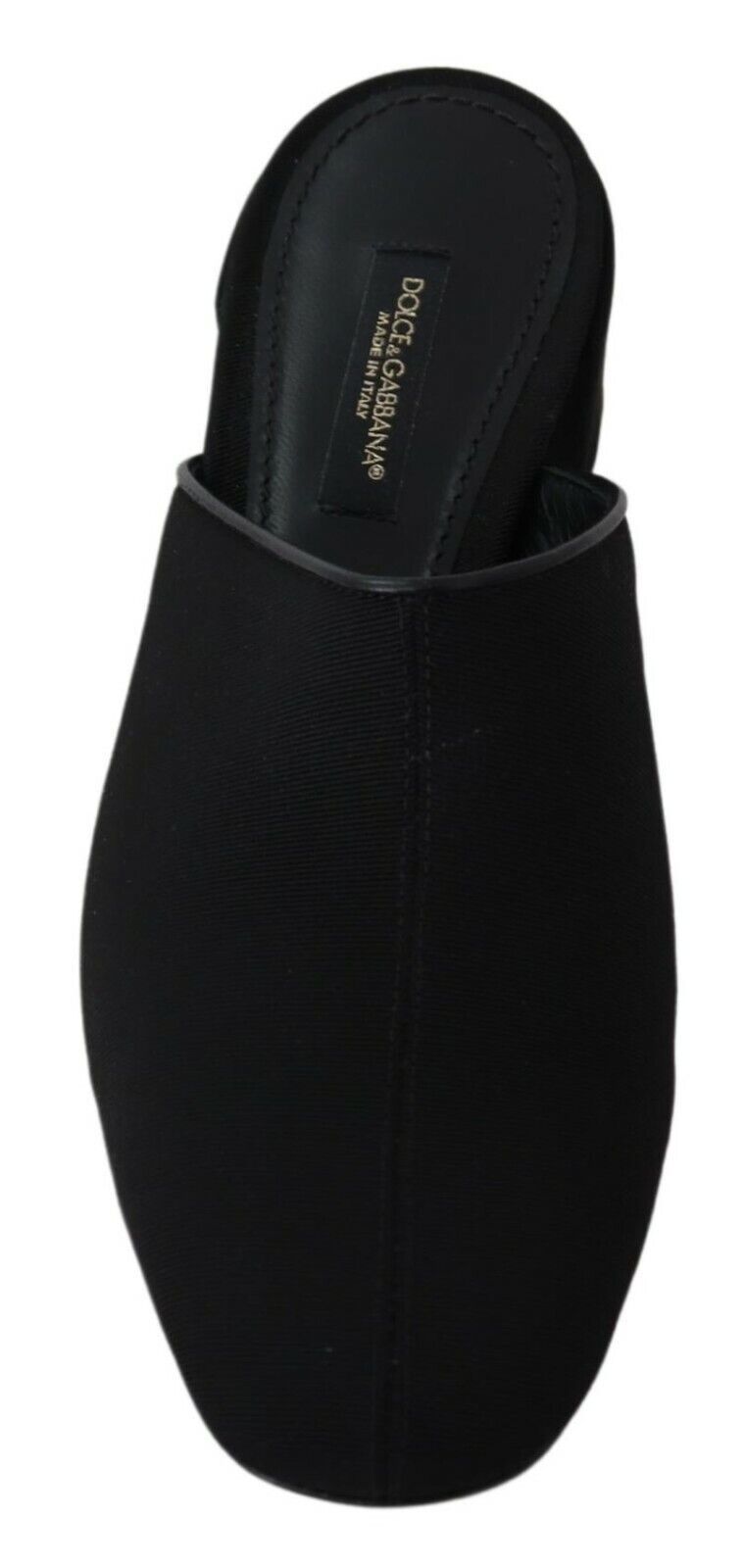 Schwarze Grosgrain-Pantoletten Damen