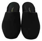 Schwarze Grosgrain-Pantoletten Damen