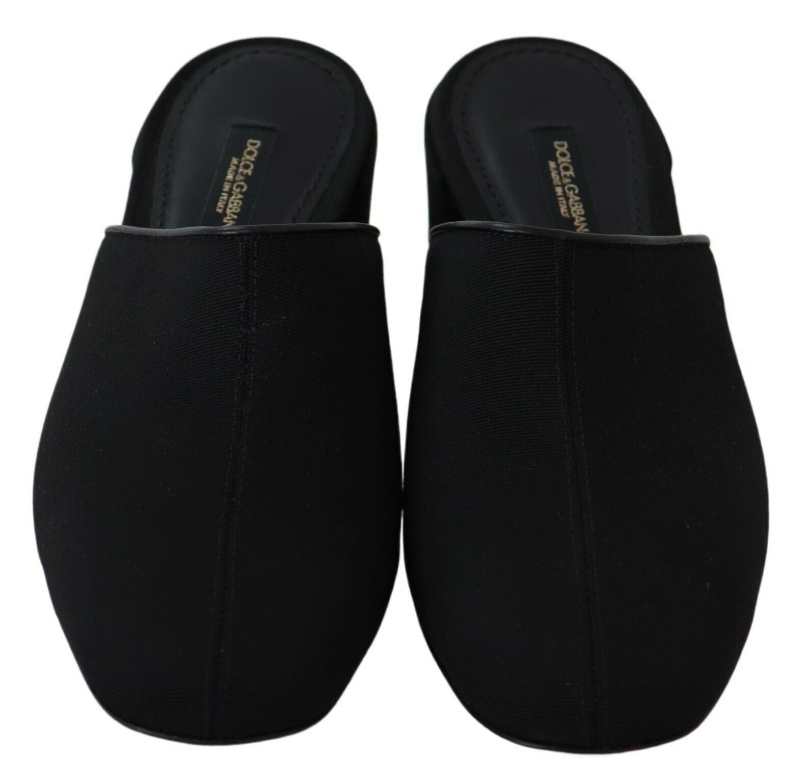 Schwarze Grosgrain-Pantoletten Damen