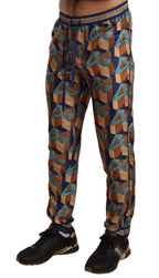 Multicolor gemusterte Jogger-Seidenhose
