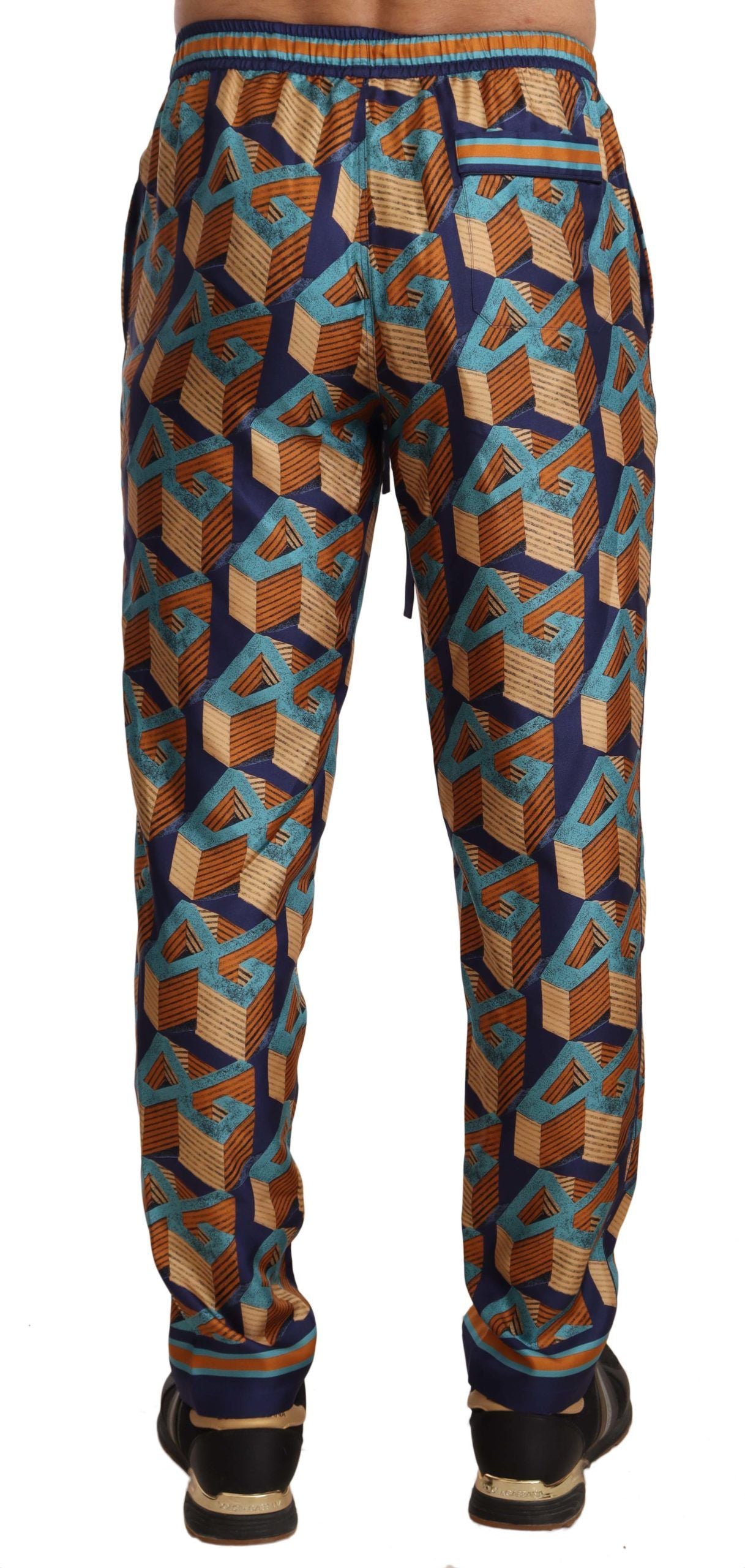 Multicolor gemusterte Jogger-Seidenhose