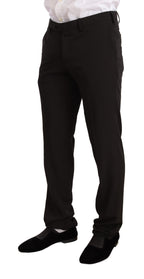 Schwarzer Polyester schmal geschnittener zweiteiliger Anzug TAGLIENTE