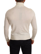Cremefarbener Kaschmir-Rollkragenpullover