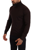 Brauner Kaschmir-Rollkragenpullover