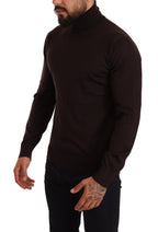 Brauner Kaschmir-Rollkragenpullover