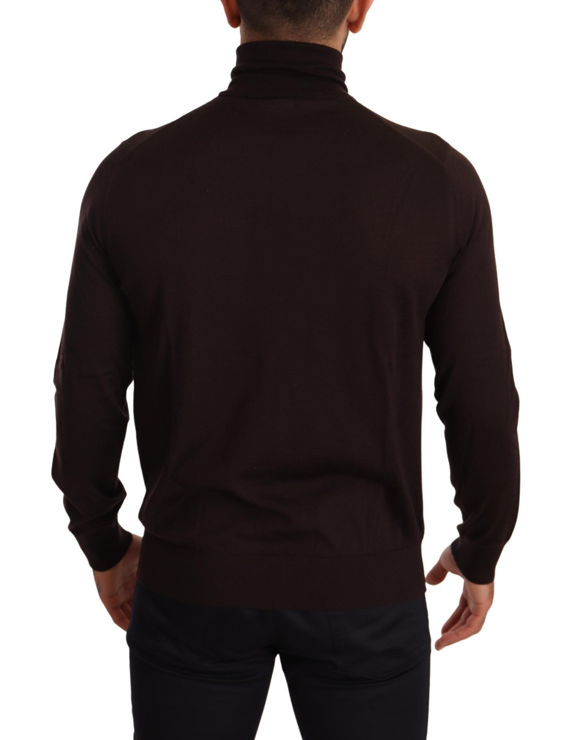 Brauner Kaschmir-Rollkragenpullover