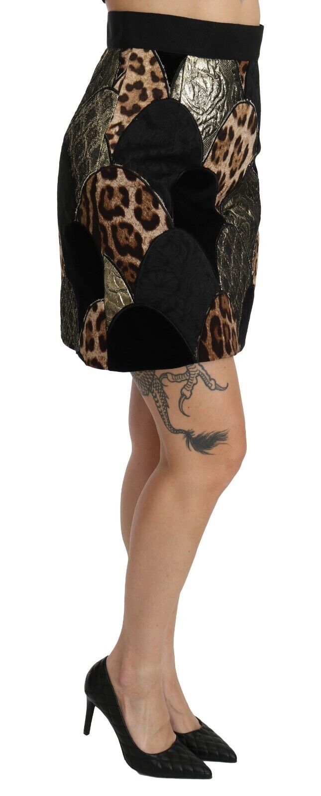 Mehrfarbiger Leopard High Waist Minirock