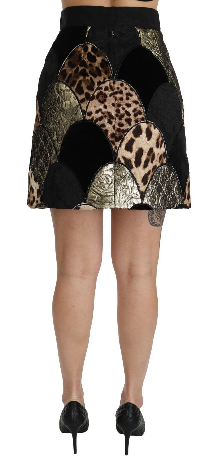 Mehrfarbiger Leopard High Waist Minirock