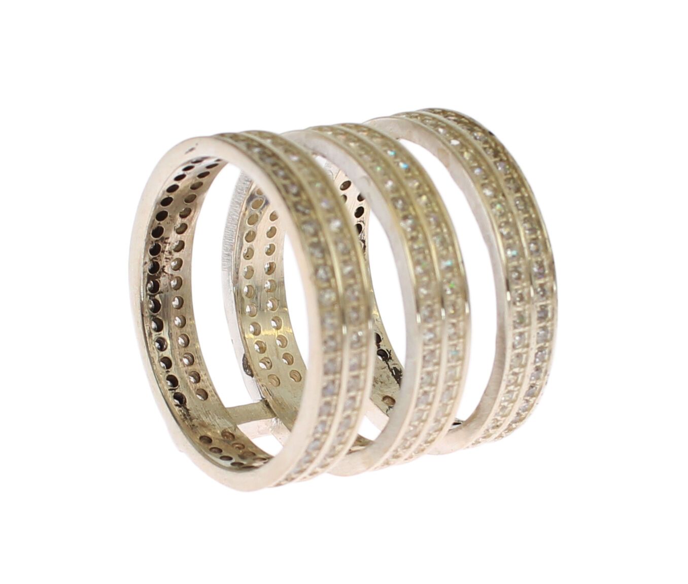 Authentischer Damenring aus 925er Sterlingsilber mit klaren Zirkonia