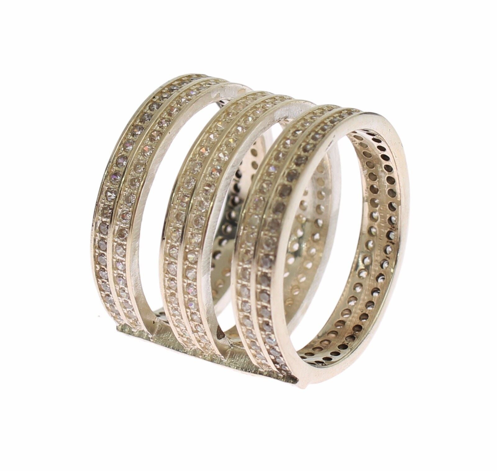 Authentischer Damenring aus 925er Sterlingsilber mit klaren Zirkonia