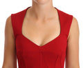Rotes ärmelloses Sweetheart-Midi-Stretchkleid
