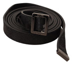 Cintura in vita in pelle nera con fibbia in metallo
