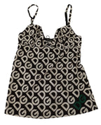 Black White Logo Print Camisole Top Underwear