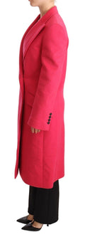 Pinkfarbene doppelreihige Trenchcoat-Jacke