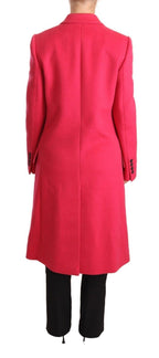 Pinkfarbene doppelreihige Trenchcoat-Jacke