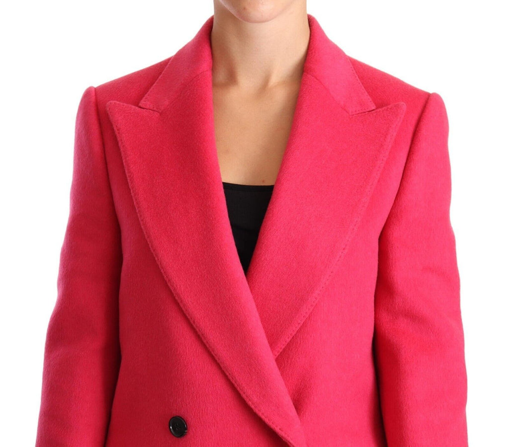 Pinkfarbene doppelreihige Trenchcoat-Jacke