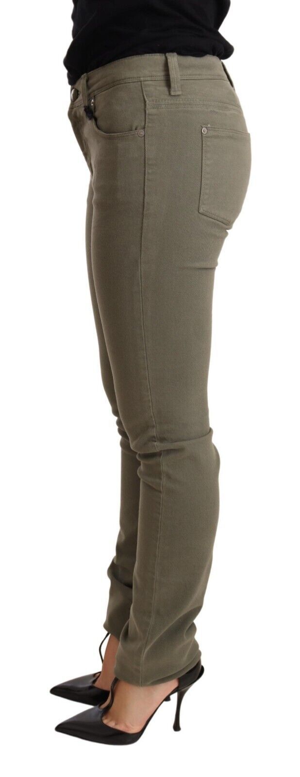 Grüne Hüftjeans Skinny Slim Hose Baumwolljeans