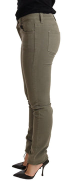 Grüne Hüftjeans Skinny Slim Hose Baumwolljeans