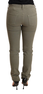 Grüne Hüftjeans Skinny Slim Hose Baumwolljeans