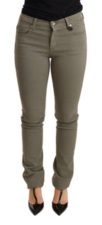 Grüne Hüftjeans Skinny Slim Hose Baumwolljeans