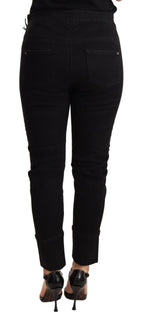Black Low Waist Skinny Slim Trouser Cotton  Jeans