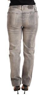 Gray Washed Low Waist Skinny Trouser Cotton Jeans