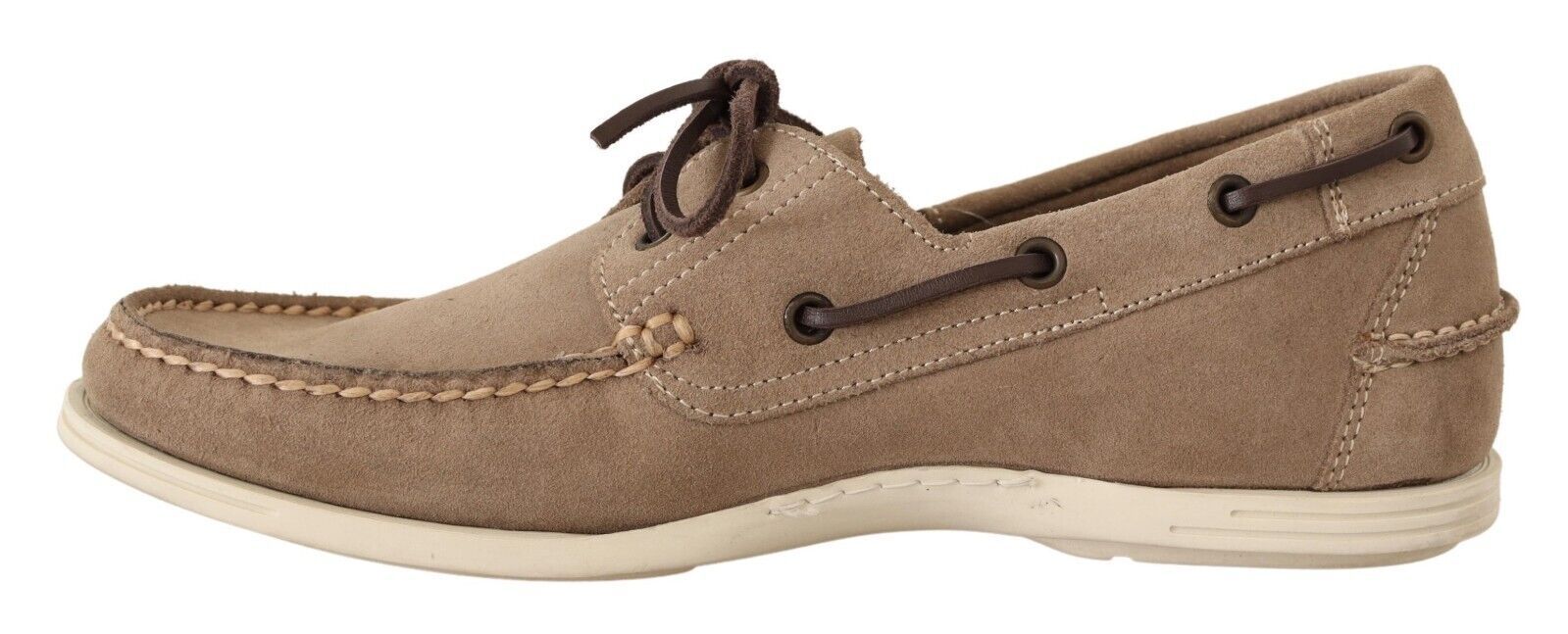 Beige Suede Low Top Moccasin Loafers Casual Men Shoes