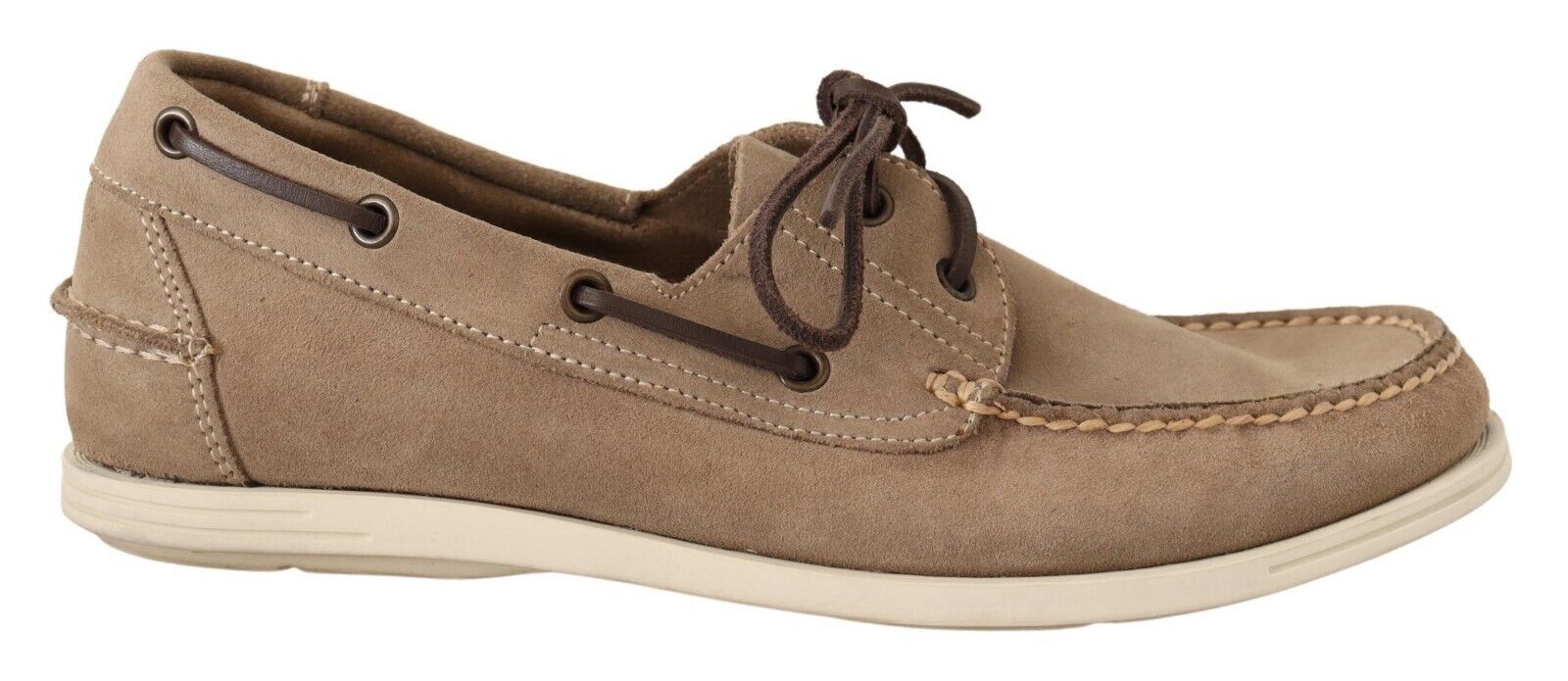 Beige Suede Low Top Moccasin Loafers Casual Men Shoes