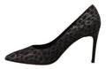 Schwarze Leo-Leder Stiletto Pumps