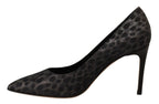 Schwarze Leo-Leder Stiletto Pumps