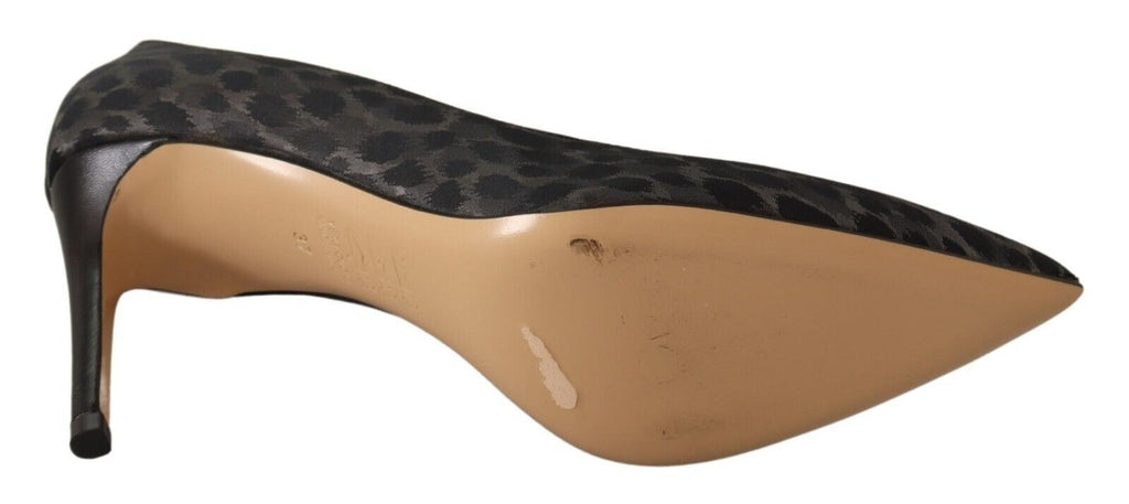 Schwarze Leo-Leder Stiletto Pumps