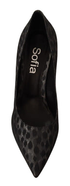 Schwarze Leo-Leder Stiletto Pumps